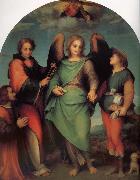 Andrea del Sarto Rafael Angel of Latter-day Saints and the great Leonard, with donor oil painting